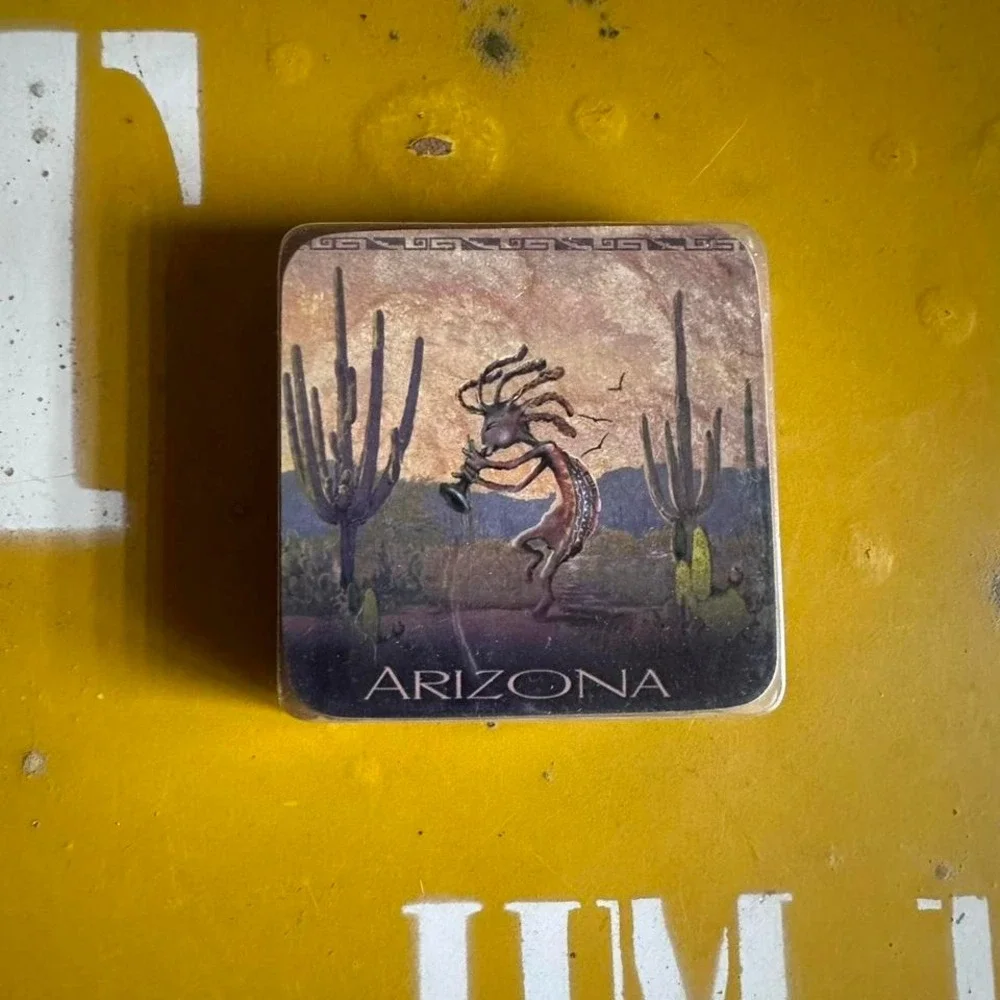 Vintage Arizona‎ Kokopelli Coaster Set Southwestern Desert Art Square Tiles